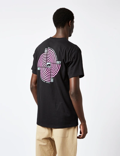 Obey Downward Spiral T-shirt In Black