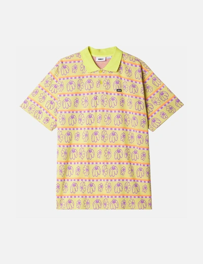 Obey Expand Jacquard Short Sleeve Polo Shirt In Green