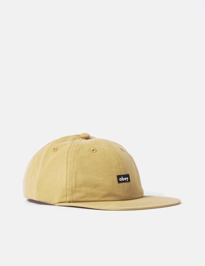 Obey Lower Case Tech 6-panel Strapback Cap In Brown