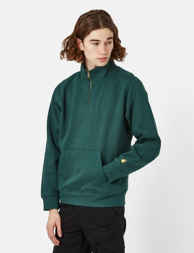 Carhartt -wip Chase Neck Zip Sweatshirt In Green
