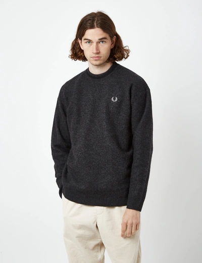Fred Perry Crew Neck Jumper (boiled Wool) In Black