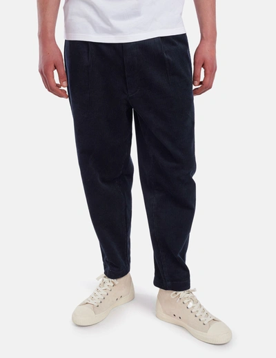 Fred Perry Cord Trousers (relaxed, Cropped) In Blue