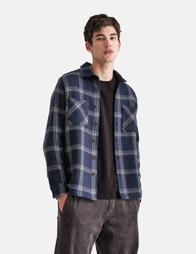 Wax London Whiting Overshirt (sing Check) In Blue