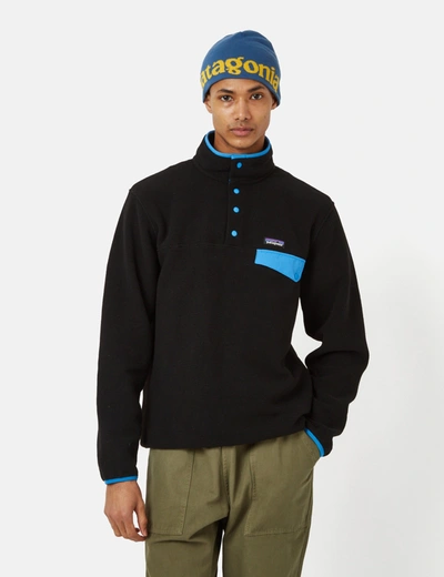 Patagonia Lightweight Synchilla Snap-t Fleece Pullover In Black