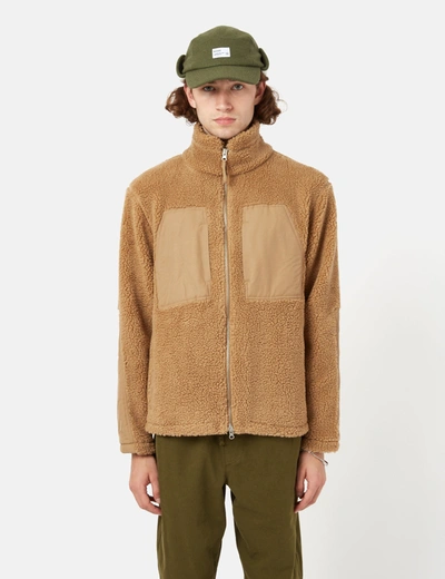 Bhode Sherpa Zip Fleece Jacket In Brown