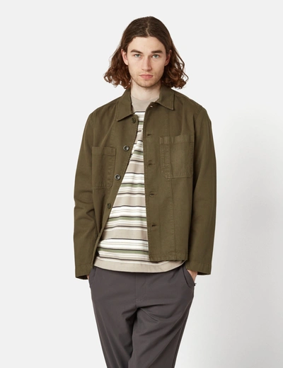 Norse Projects Tyge Overshirt (broken Twill) In Green
