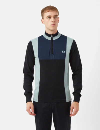 Fred Perry Long Sleeve Knitted Cycling Top In Blue