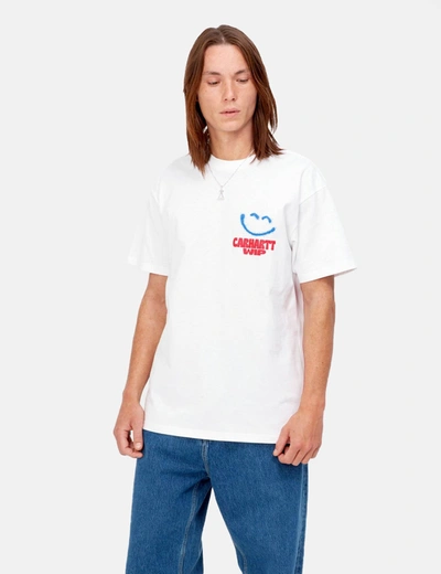 Carhartt -wip Happy Script T-shirt In White