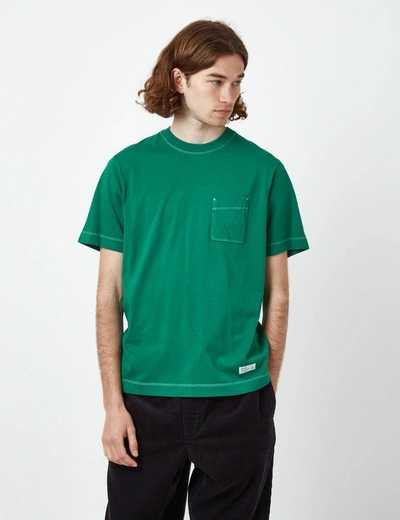 Bhode Contrast Stitch Pocket T-shirt (organic) In Green