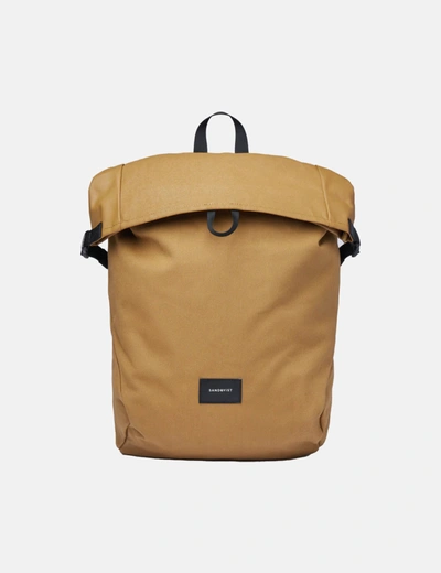 Sandqvist Alfred Rolltop Backpack (polycotton)- Bronze/black In Blue