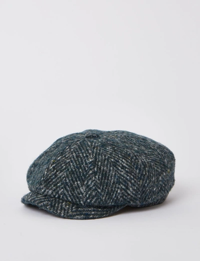 Stetson Hats Stetson Hatteras Colour Neps Flat Cap (wool Herringbone) In Blue