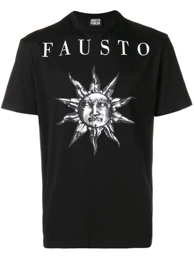 Fausto Puglisi Sun Print Logo T In Black