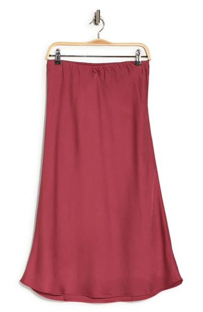 Adrianna Papell Hammered Satin Bias Skirt In Rose