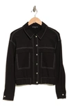 Adrianna Papell Crop Utility Jacket In Black