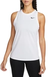 Nike Dri-fit Running Tank In White/ Black