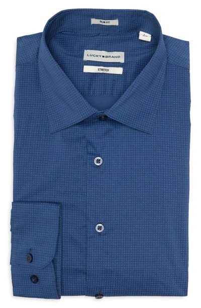 Lucky Brand Slim Fit Geo Print Dress Shirt In Blue
