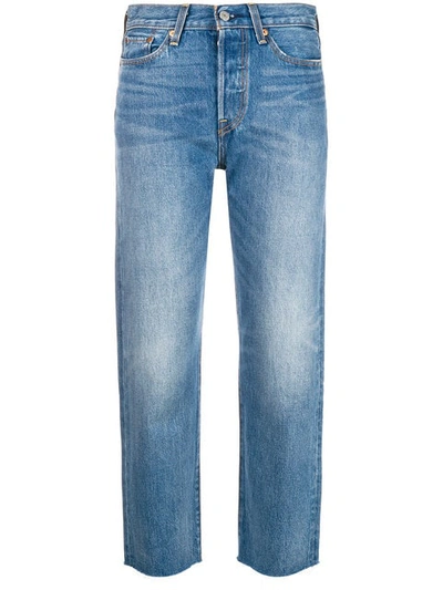 Levi's Mid Rise Cropped Skinny Jeans In Blue