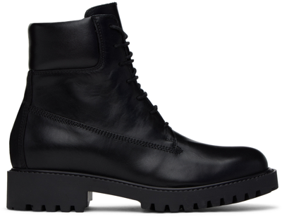 Totême The Husky Leather Combat Boots In 블랙
