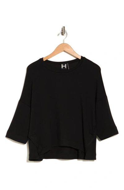 Heather By Bordeaux Boxy Crop Sweatshirt In Black
