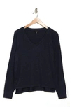 Lucky Brand V-neck High-low Pullover In American Navy