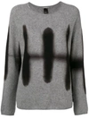 Suzusan Fine Knit Print Sweater - Black