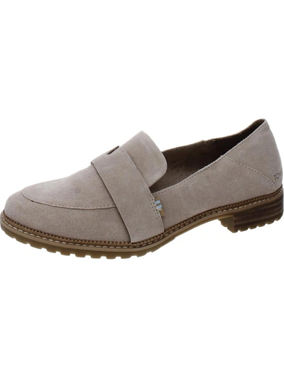 Toms Mallory Womens Suede Slip On Loafers In Grey