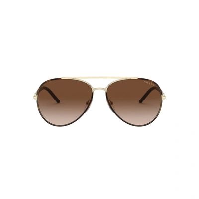 Prada Pr 66xs 2au6s1 57mm Womens Round Sunglasses In Brown