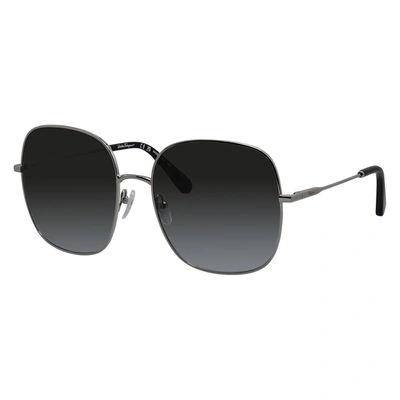 Ferragamo Sf 300s 041 59mm Womens Square Sunglasses In Silver