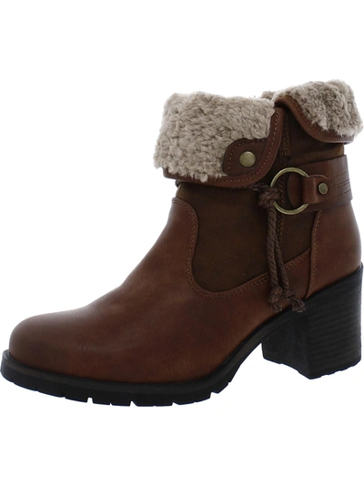Gc Shoes Doja Womens Faux Fur Faux Leather Booties In Green