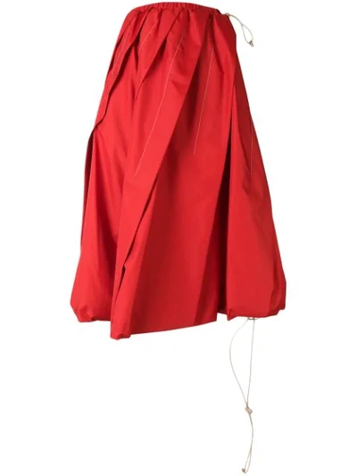 Marni Pleated Technical Skirt In Red