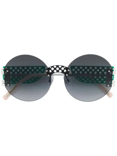 Oxydo Round Tinted Sunglasses In Green