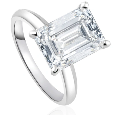 Pompeii3 Certified 3.14ct Emerald Cut Solitaire Diamond Engagement Ring Lab Grown 14k In Multi