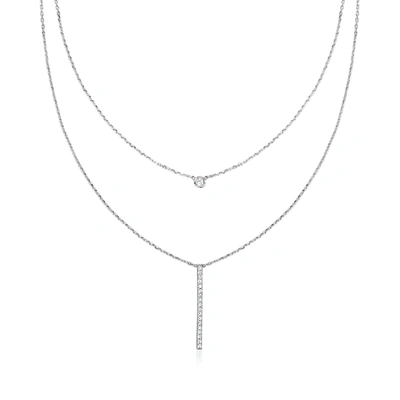 Rs Pure By Ross-simons Diamond Linear Layered Necklace In Sterling Silver In Multi