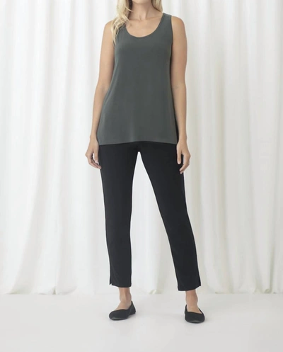 Sympli Go To Tank Relax In Melange Olive In Multi