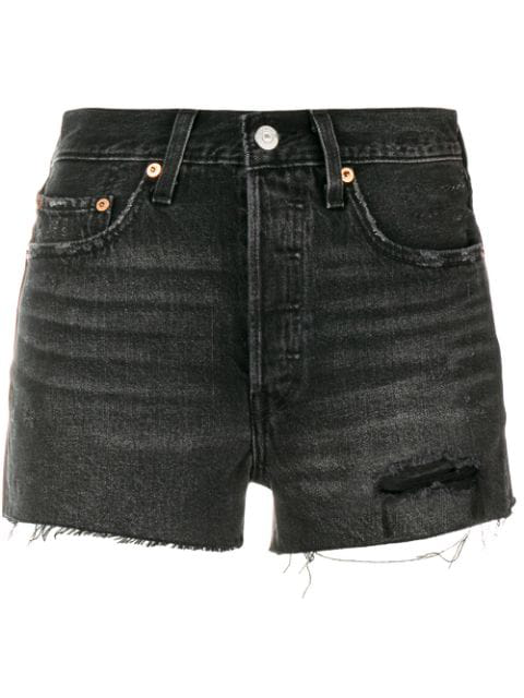 levi's high rise black shorts