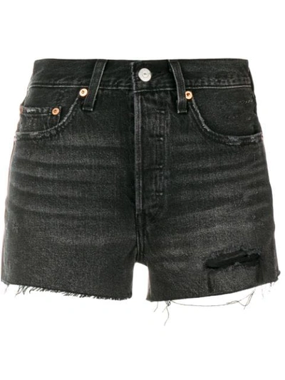 Levi's 501 High Rise Shorts - Black In Black