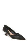 Franco Sarto Darcy Kitten Heel Pump In Black Leather,fabric