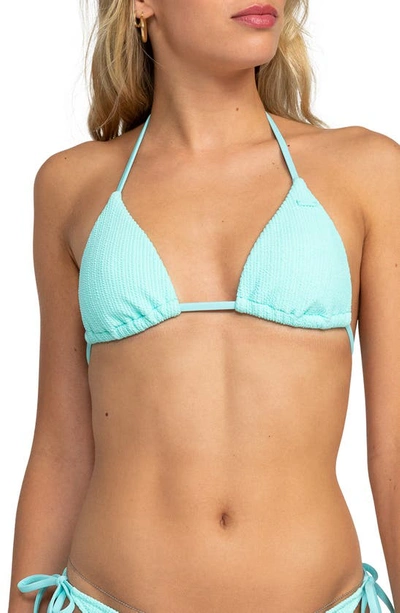 Roxy Aruba Tiki Triangle Bikini Top In Aruba Blue