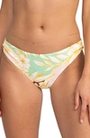 Roxy Beach Classics Hipster Bikini Bottoms In Quiet Green Coast 2