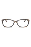 Ray Ban 55mm Square Optical Glasses In Brown Havana