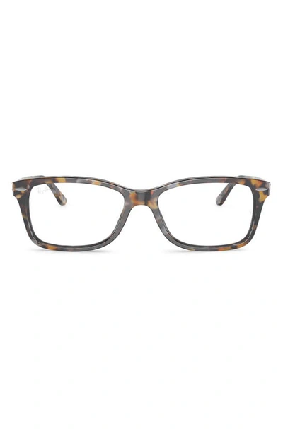 Ray Ban 55mm Square Optical Glasses In Brown Havana