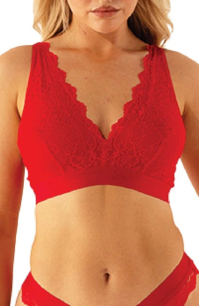 Lemonade Dolls The Picot Lace Fuller Cup Bralette In Red