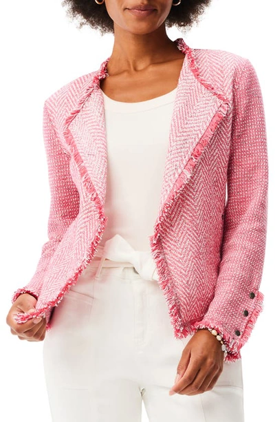 Nic + Zoe Fringe Mix Jacket In Pink Mix