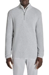 Jack Victor Daulac Quarter Zip Pullover In Pale Grey