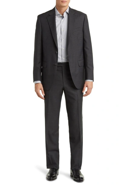 Peter Millar Tailored Fit Stretch Wool Suit In Charcoal