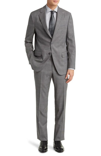 Peter Millar Tailored Fit Stretch Wool Suit In Grey