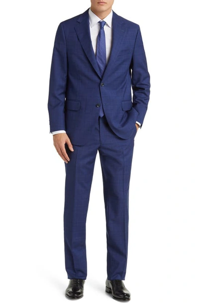 Peter Millar Tailored Fit Plaid Wool Suit In Blue