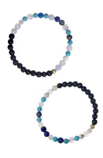 The Healer’s Collection N16 Protection & Inner Strength Set Of 2 Healer's Bracelets In Black