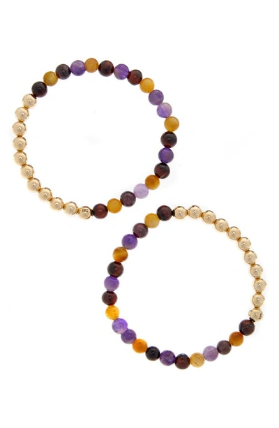 The Healer’s Collection The Healer's Collection N19 Anxiety Free Set Of 2 Healer's Bracelets In Yellow Gold