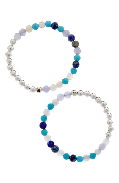 The Healer’s Collection N16 Protection & Inner Strength Set Of 2 Healer's Bracelets In Blue